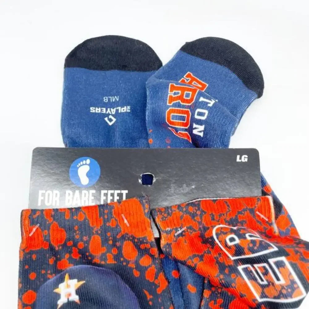 For Bare Feet Houston Astros Jose Altuve 27 Record Breaker Crew Sock Adult Large